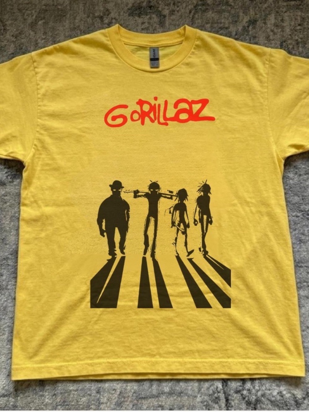 Gorillaz Abbey Road Yellow Graphic Tee – Band Shirt